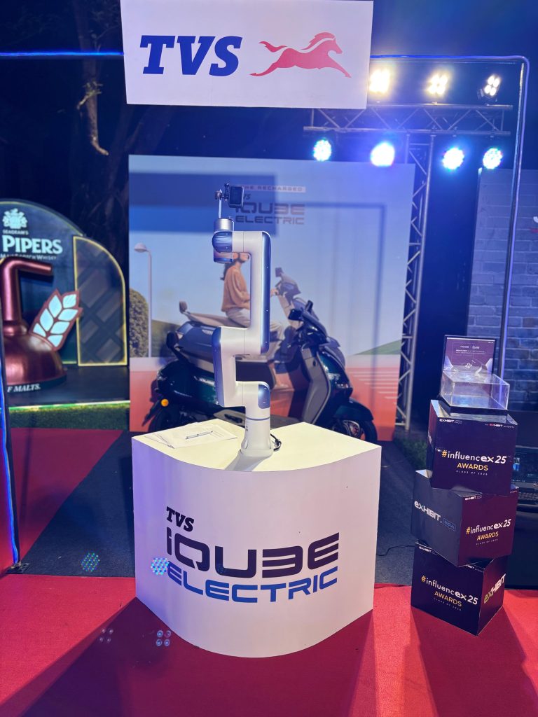 TVS iQube Electric Scooter Showcase at Influencex25 Awards with Photo Master India's Glambot