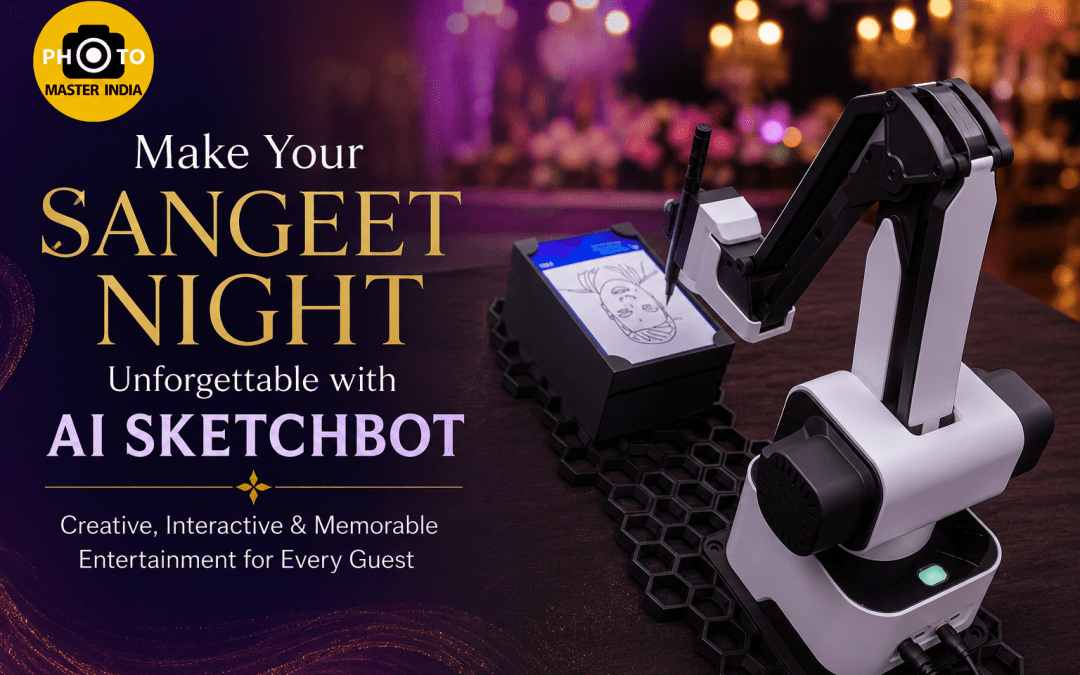 AI Sketchbot for unforgettable sangeet night entertainment in Udaipur and Delhi by Photo Master India