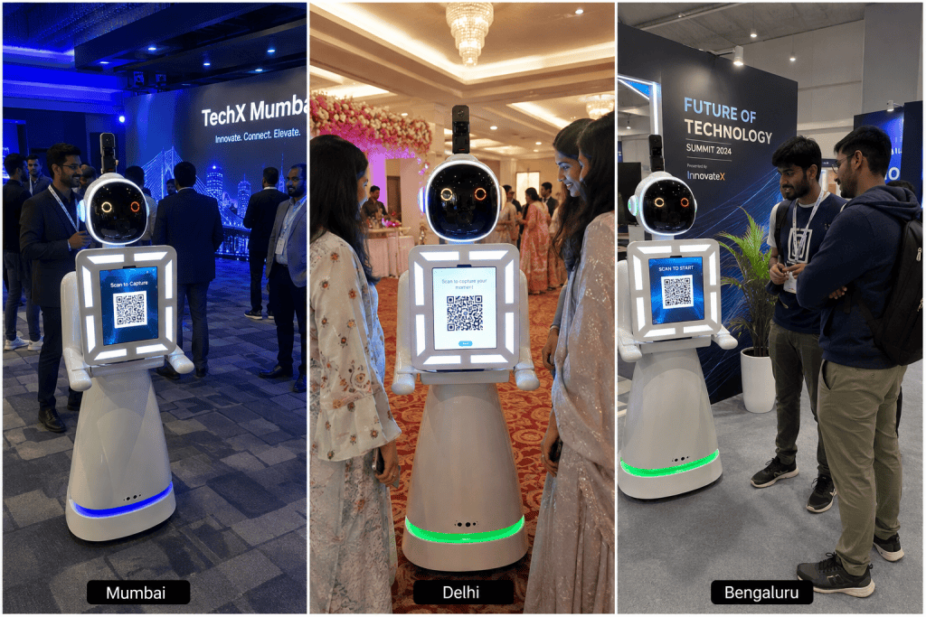 Robot photo booth at events in Mumbai, Delhi and Bengaluru